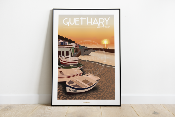 Affiche Pays Baque Guéthary - Le port de pêche