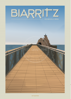 Affiche Biarritz Rocher de la Vierge
